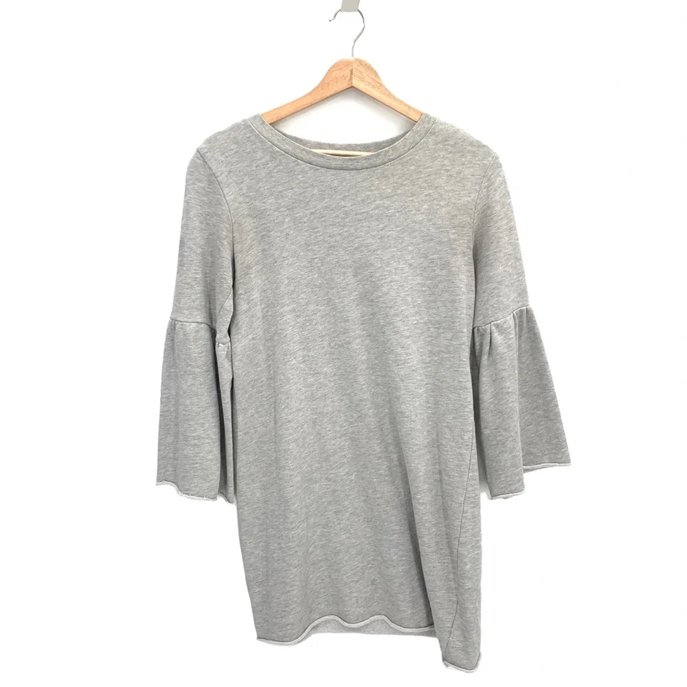 JDY Jacqueline de Yong Gray Bell Sleeve Sweatshirt Mini Dress Size XS Casual